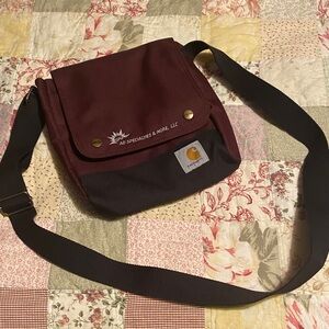 Carhartt Maroon and Black Messenger Bag